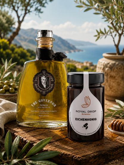 THE MEDITERRANEAN DUO – Polyphenol-rich Olive Oil & Greek Oak Honey